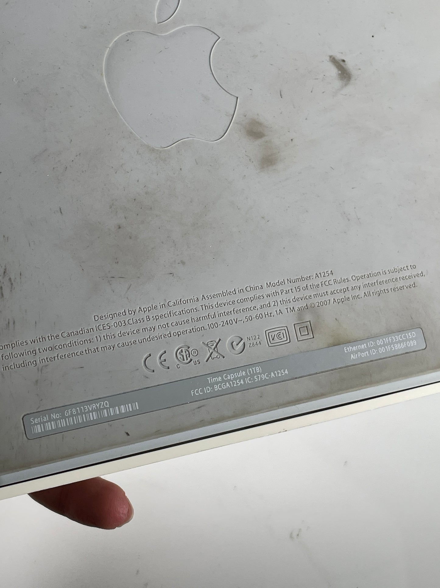 Apple Time Capsule WiFi router A1254 First Generation 1TB