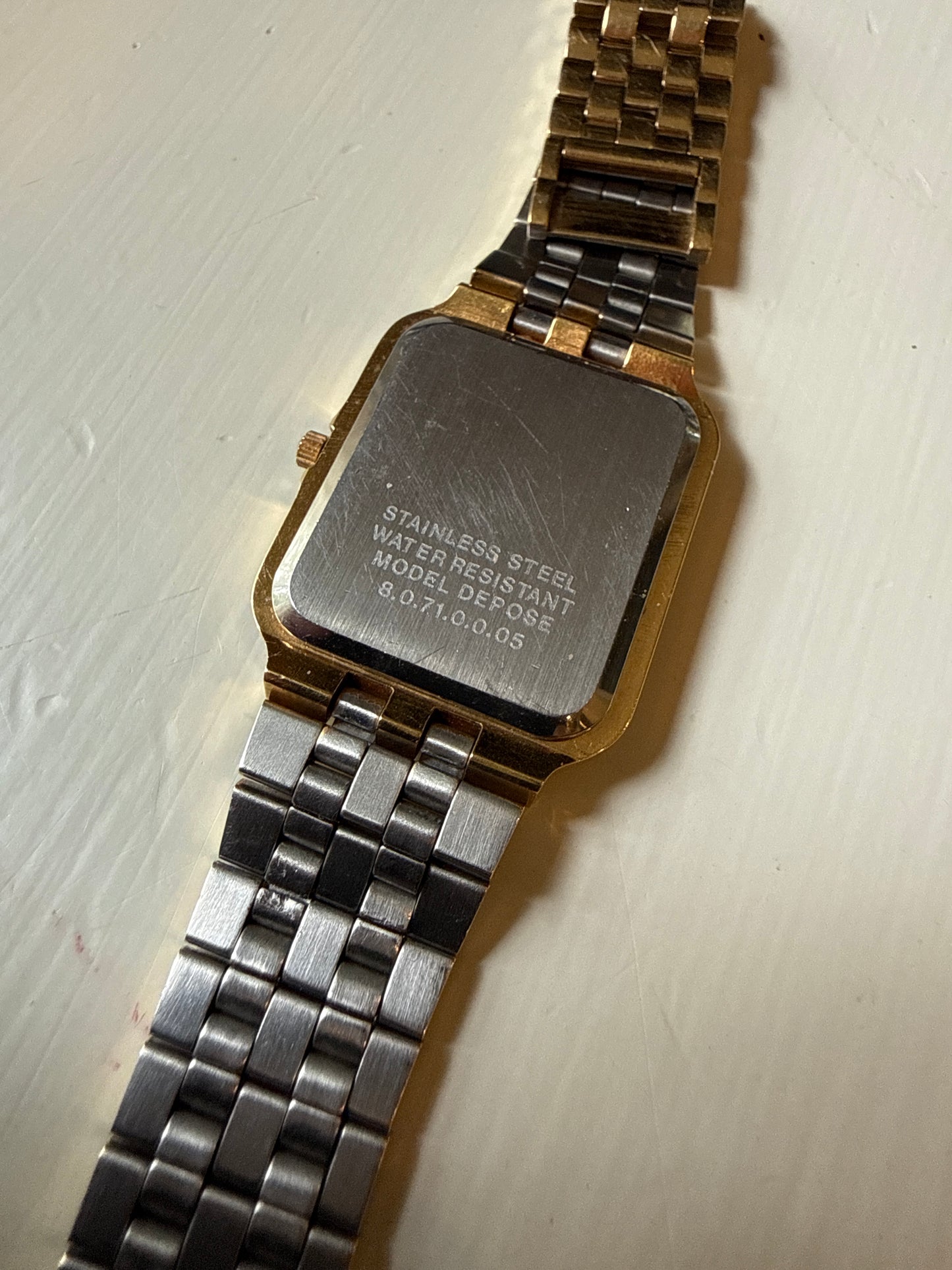 Wittnauer QWR Gold Tone Quartz Mens Tank Dress Wrist Watch