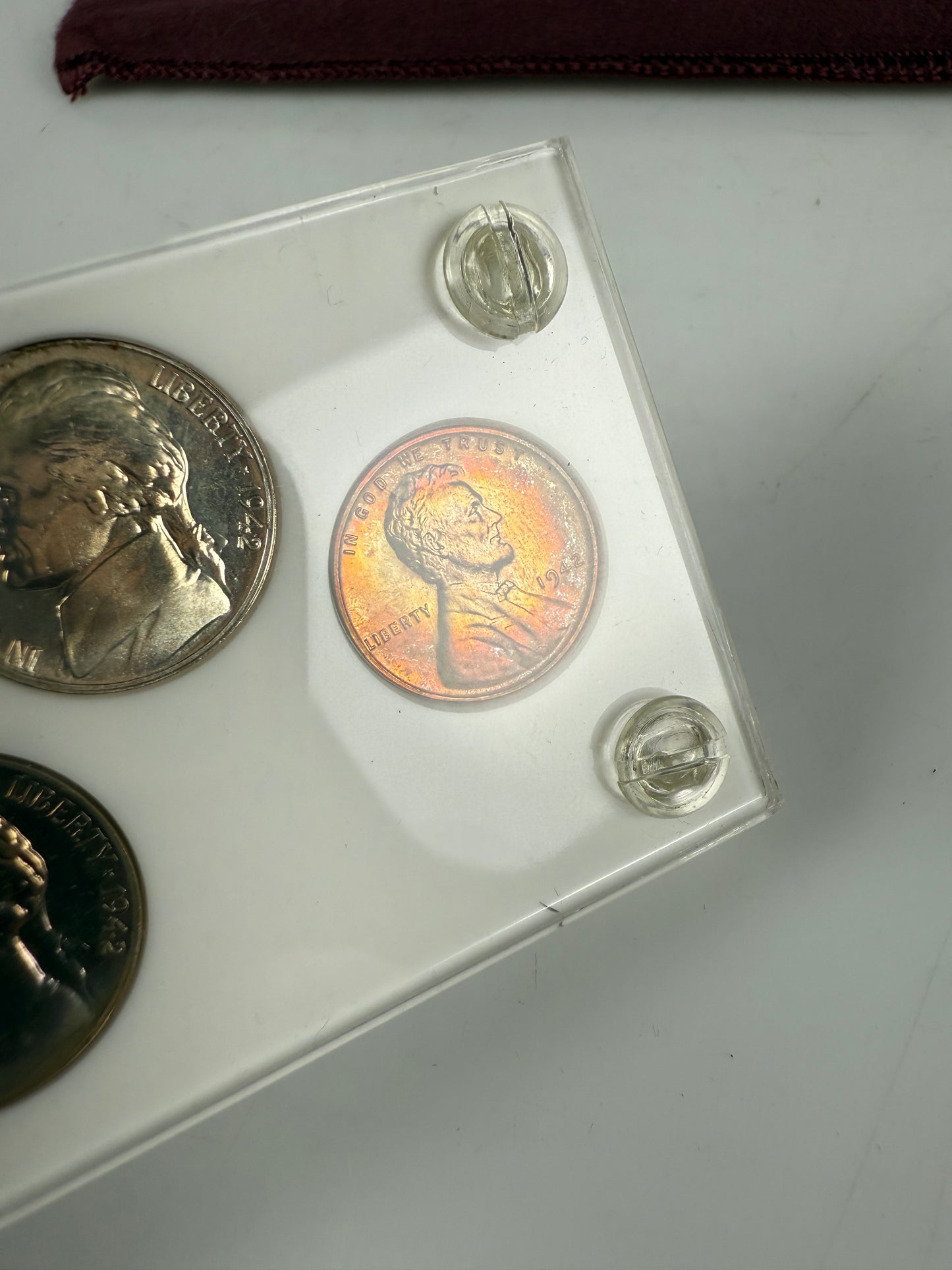 1942 US Mint Silver PROOF Set Gem Coins White Capital Holder Display Box