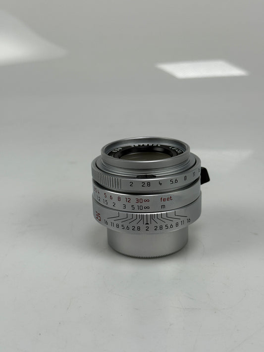 Leica Summicron 35mm f2 ASPH LTM Chrome Silver screw mount lens
