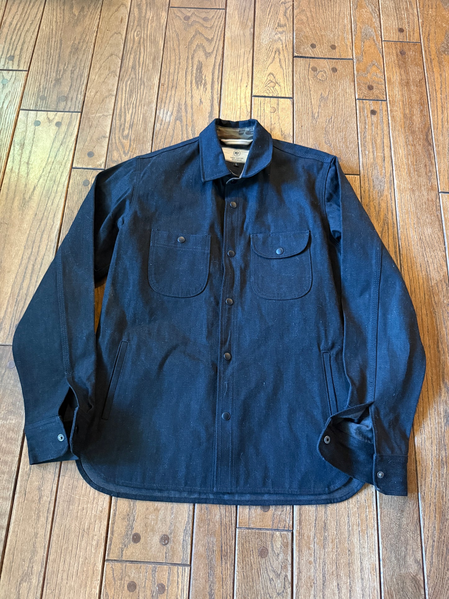 Rogue Territory RGT Japanese Black Denim Service Shirt Jacket $295 – Large