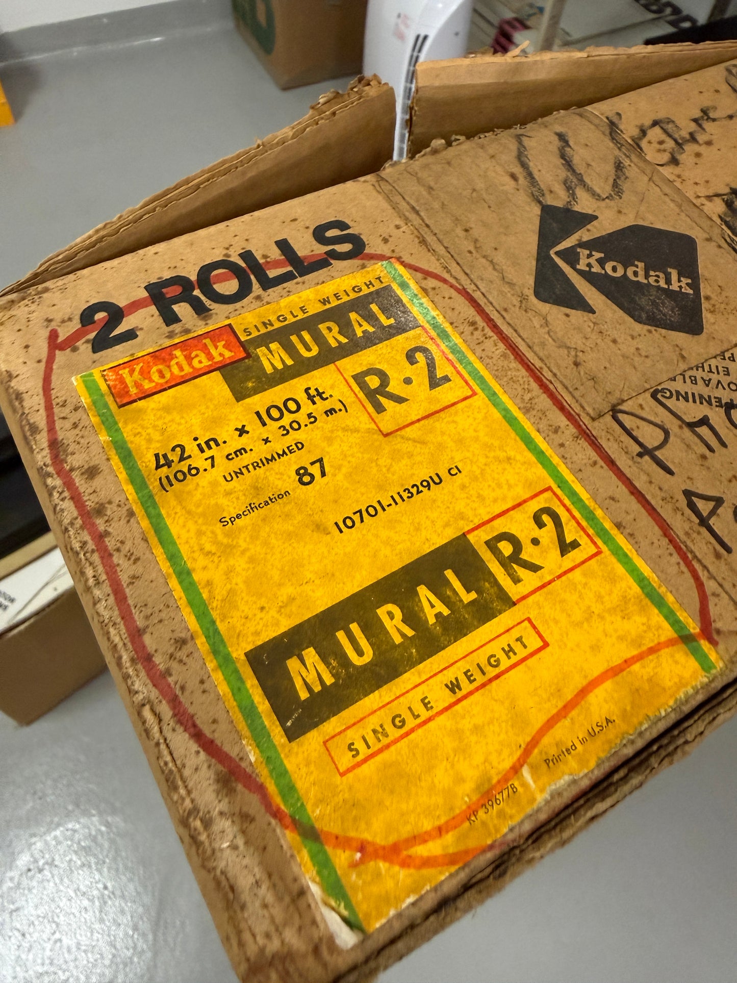 Kodak Mural R-2 single weight 42 inch x 100ft fiber paper 2 rolls