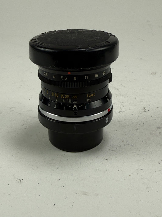 Leica 28mm f2.8 Elmarit V1 9 Element Lens Infinity Lock w/ caps