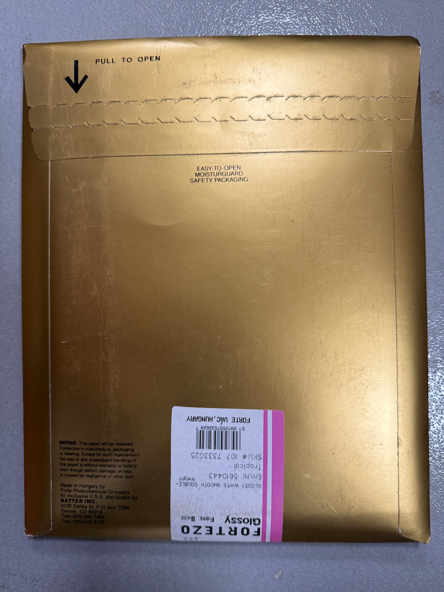 Forte Fortezo glossy grade 3 8x10" Photo Paper 25 sheets unopened NOS