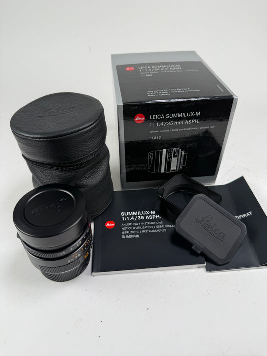 Leica 11663 SUMMILUX-M 35mm f1.4 ASPH Lens Black 6 Bit