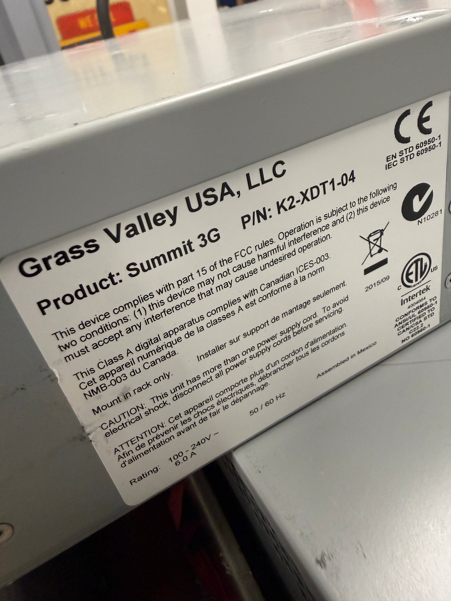 Grass Valley K2 Summit 3G 4-Channel Production Client