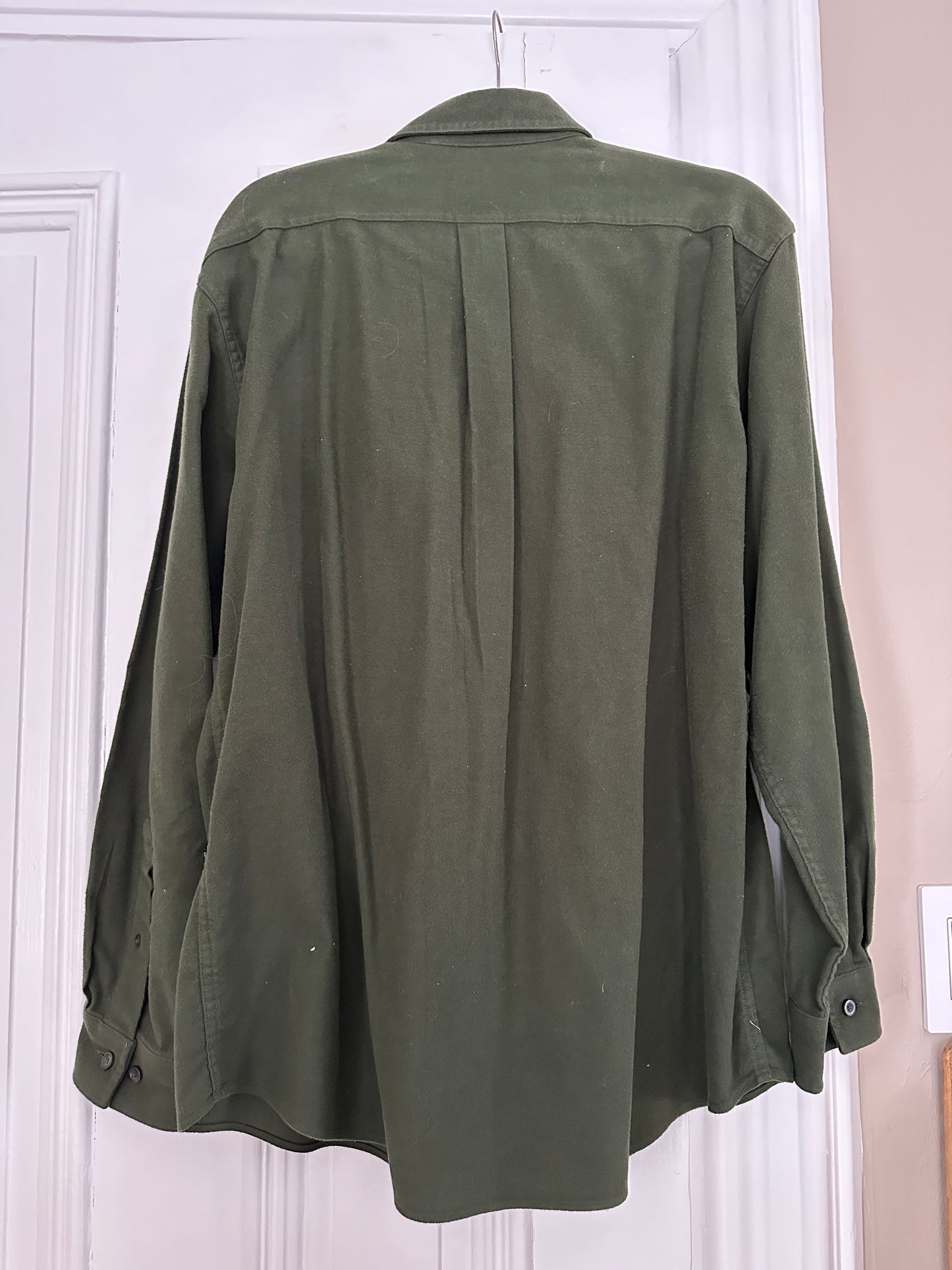 LL Bean green Flannel Shirt Vintage Chamois Medium Men