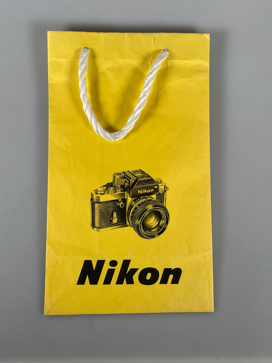 Nikon F2 camera body paper bag Vintage RARE yellow Dealer promo