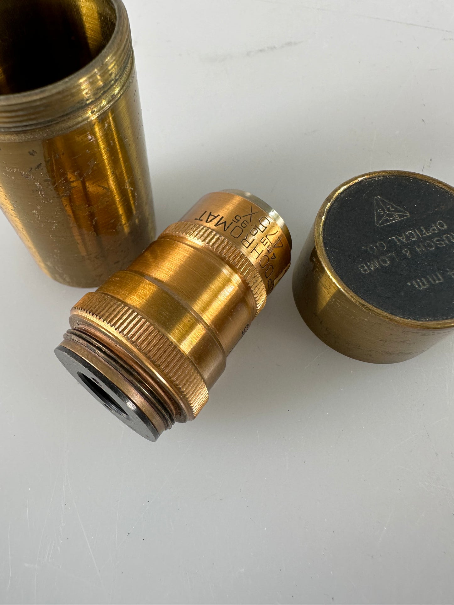 Bausch & Lomb Apochromat 4mm 0.95 47.5X Vintage Brass Microscope Objective