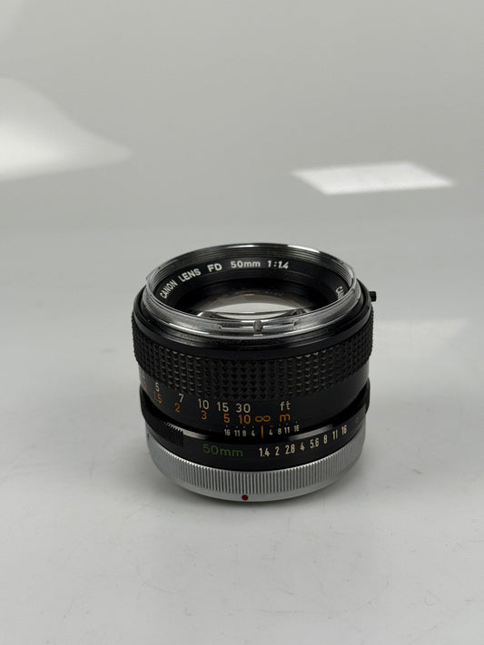 Canon FD Chrome nose 50mm f1.4 MF prime Lens