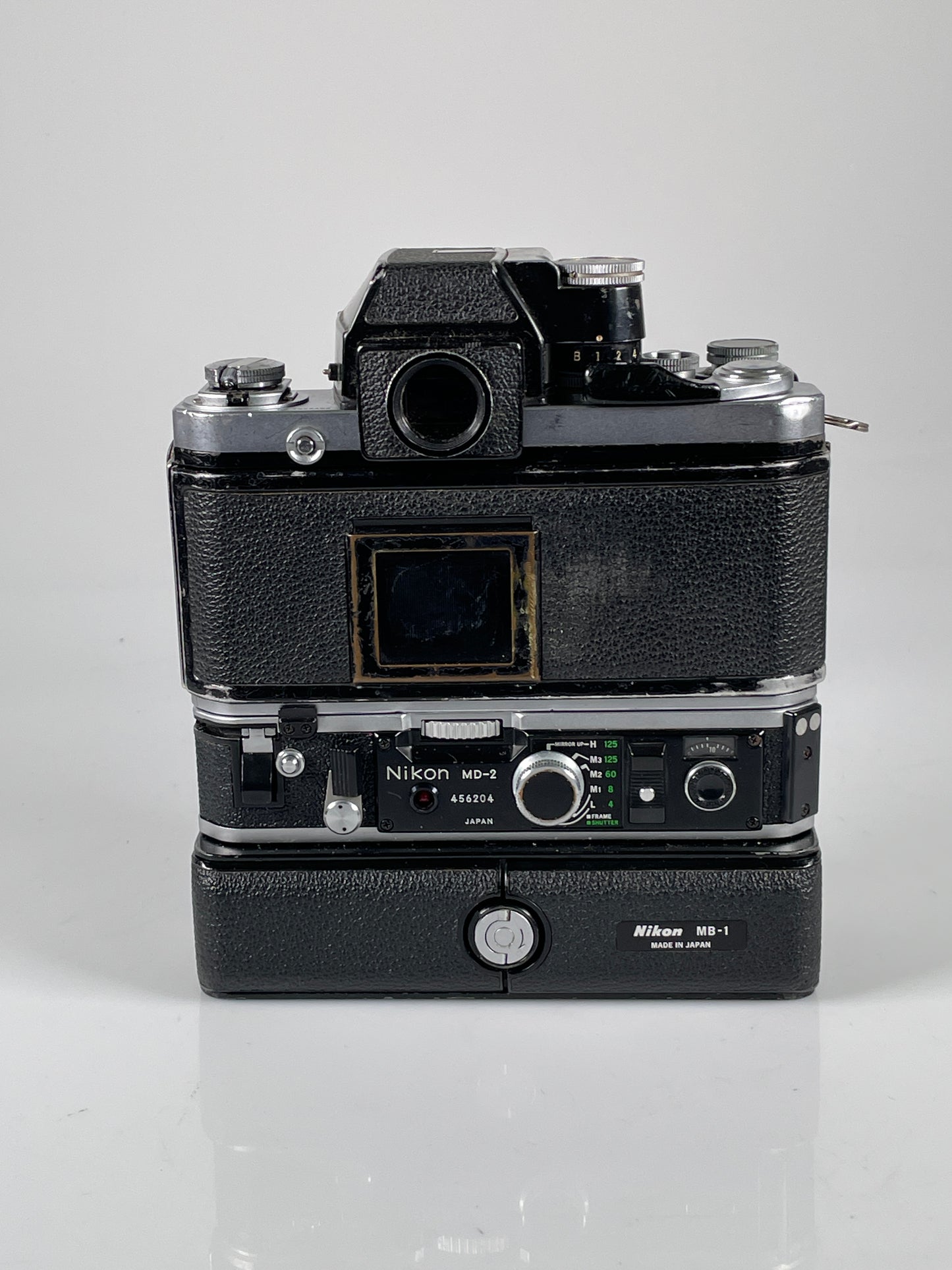 Nikon F2 Photomic SLR Film Camera silver with MD-2 and MB-1 motor