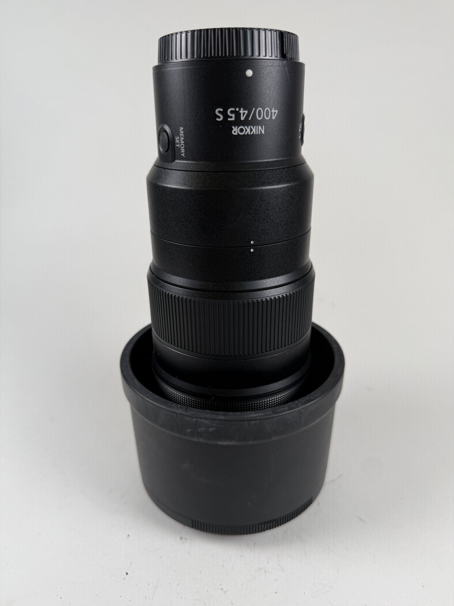 Nikon Nikkor Z 400mm f4.5 VR S Lens with lens hood