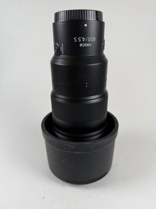 Nikon Nikkor Z 400mm f4.5 VR S Lens with lens hood