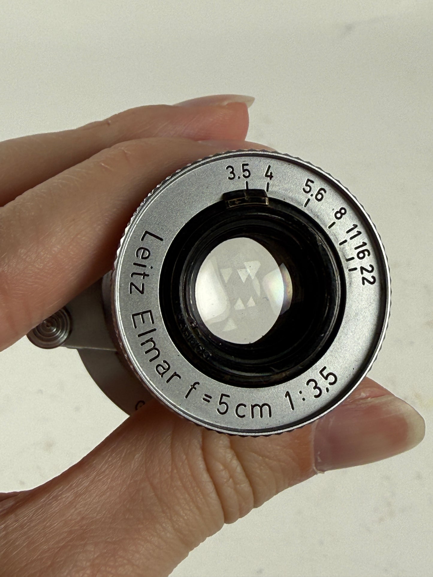 Leica Leitz 50mm (5cm) f3.5 Elmar M39 Collapsible Lens red scale