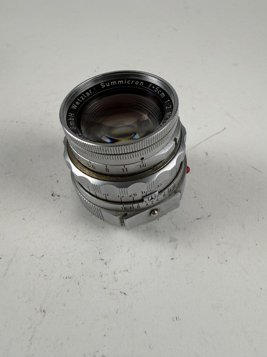 Leica Leitz Wetzlar Summicron-M 50mm F2 Dual Range DR f2 Lens Rigid