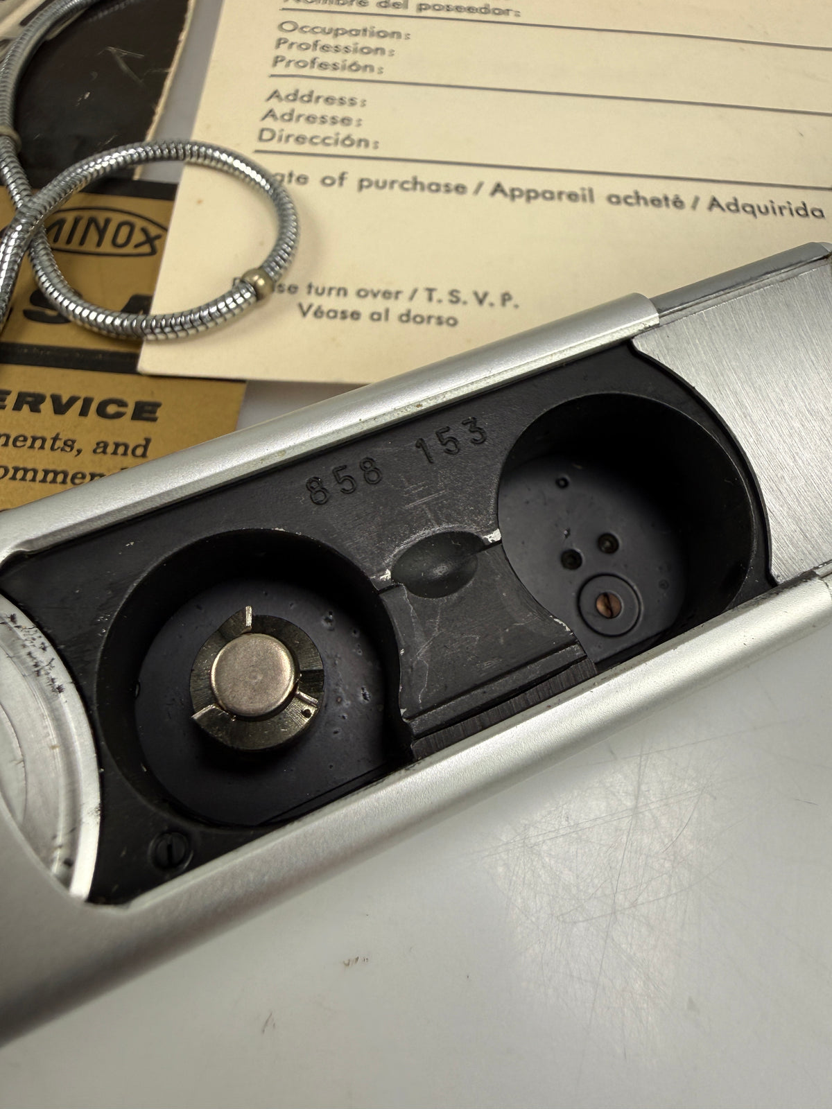 Minox B Subminiature Camera Complete Box Papers Case Chain