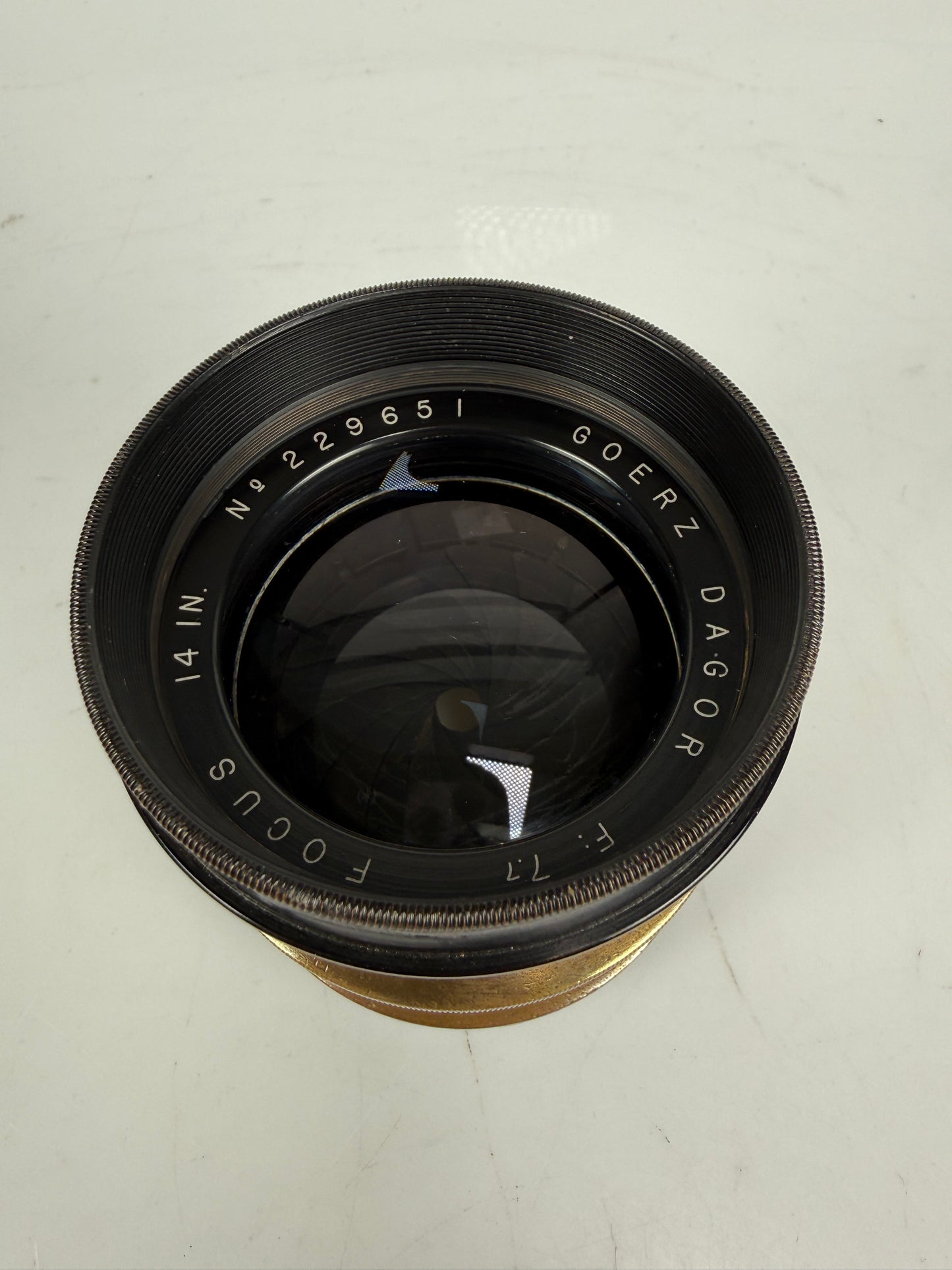Goerz Dagor Focus 14 inch f7.7 Brass barrel Lens