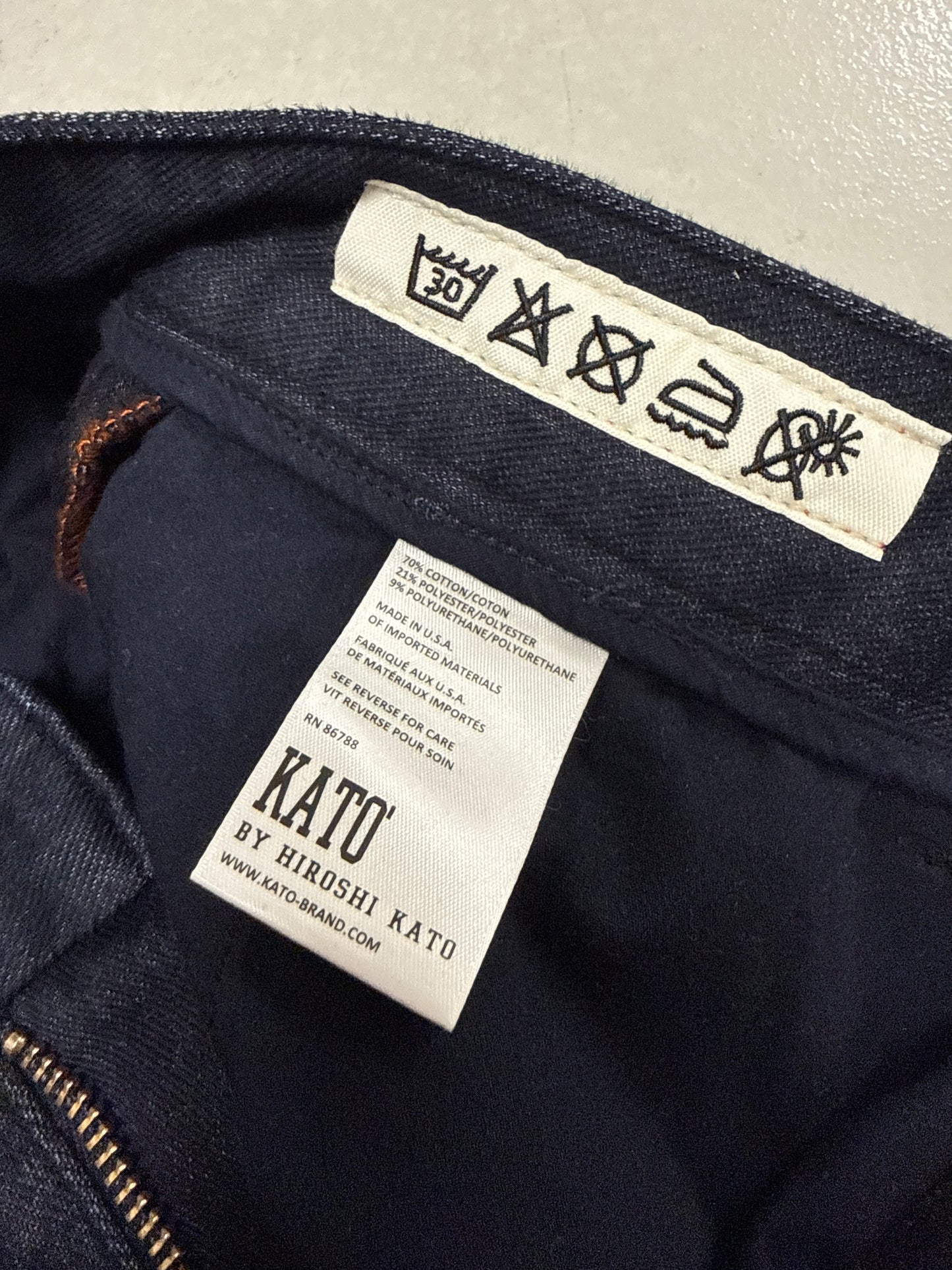 Kato By Hiroshi Kato Chino Jeans Pants In Navy Size 32 Denim