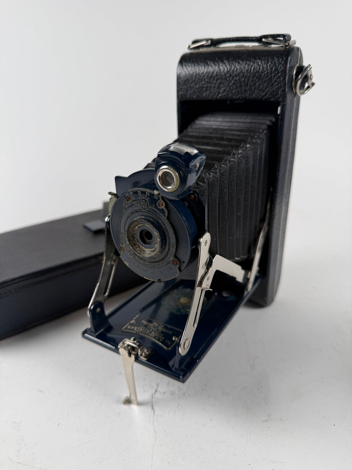 Kodak Folding Camera No 1A Series II Pocket Blue w/case