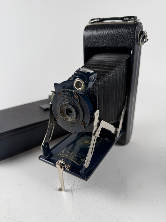 Kodak Folding Camera No 1A Series II Pocket Blue w/case