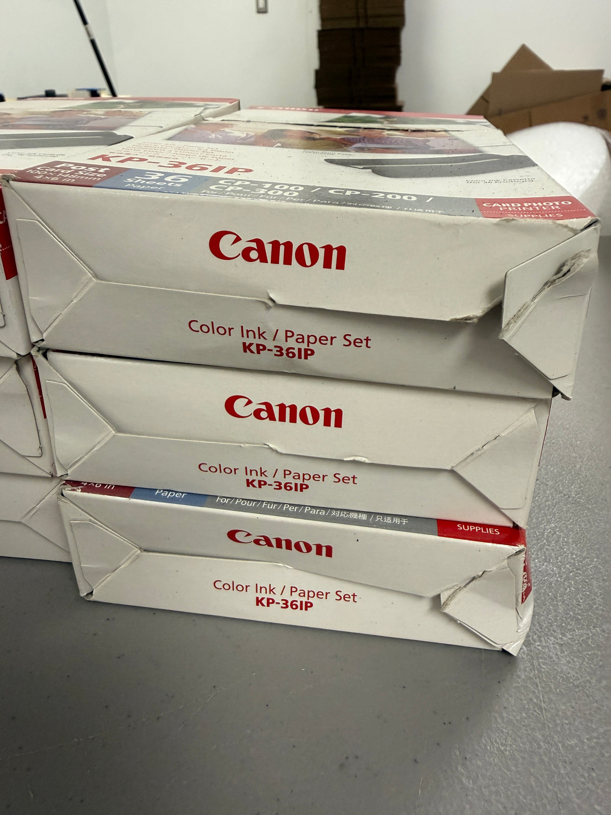 Lot Of 6 Canon KP-108IP KP-36IP Color Ink Cartridges w/108 4"x6" Post Cards