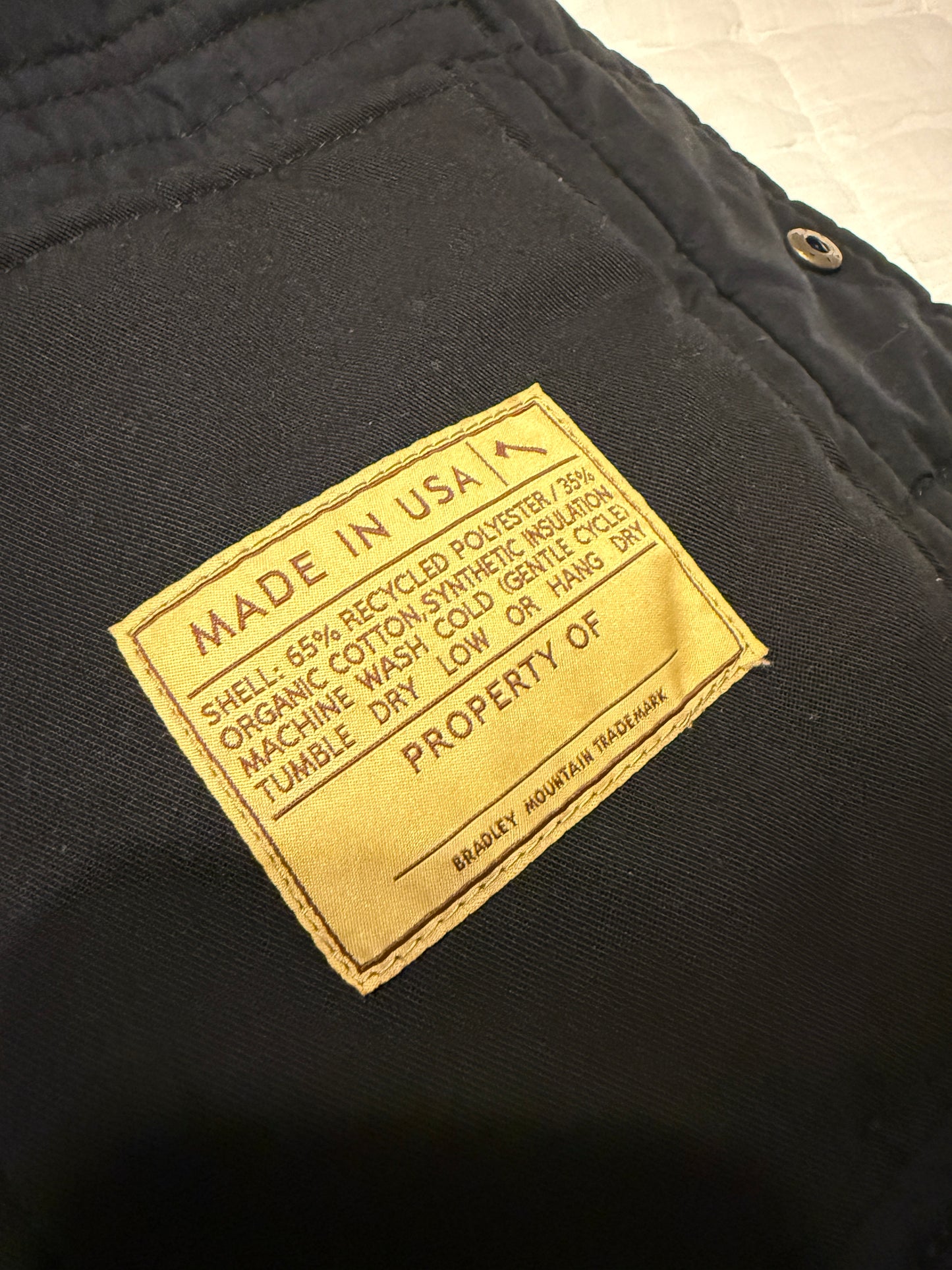 Bradley Mountain Quilted black jacket Men’s L Large