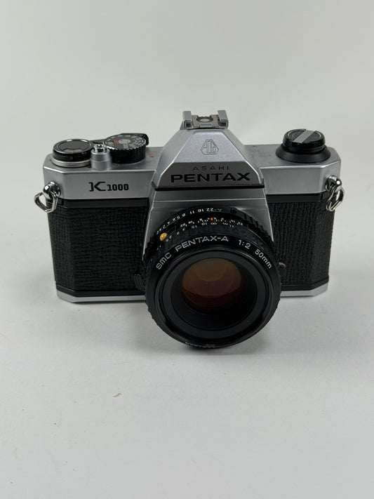 Pentax K1000 35mm SLR Camera Kit w/ 50mm f2 lens kit
