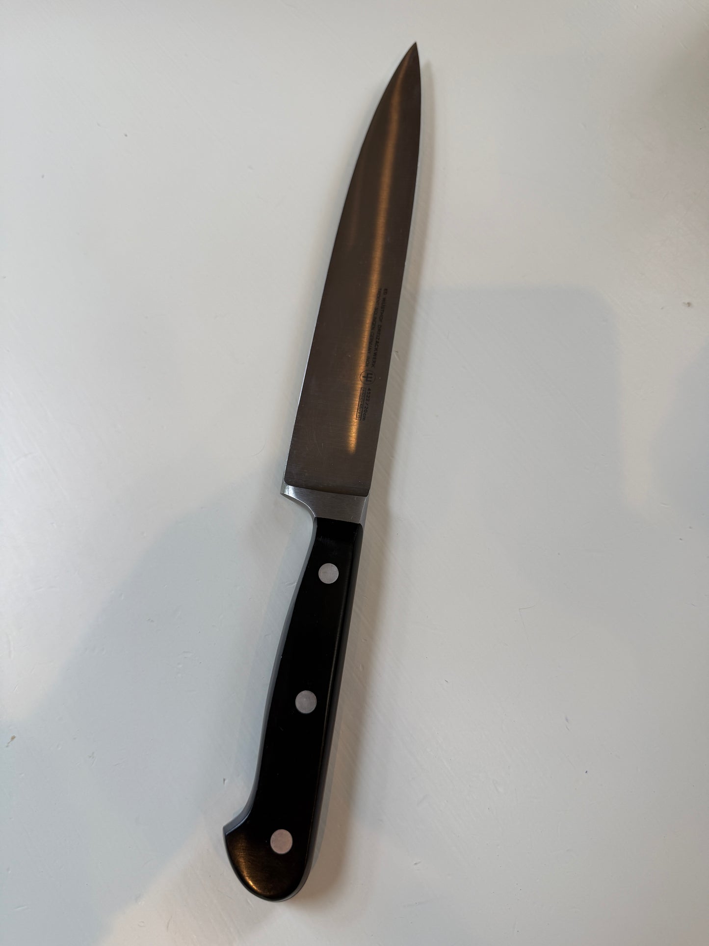Ed Wusthof Dreizackwerk Solingen Germany Carving Knife 4522 / 20cm Black Handle