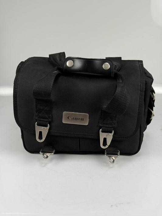 Canon Camera Bag Organizer Black Pockets Waist Strap DSLR Case