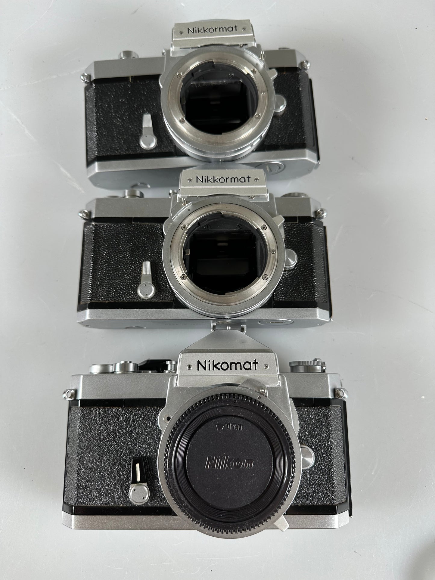 Lot of 3 Nikon film camera bodies Nikkormat FT Nikomat