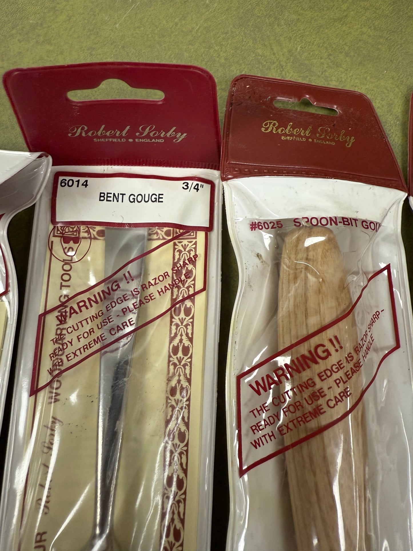 Robert Sorby No. 181 O/C Firmer Gouge 1" Double Hooped Ash Handle N.O.S