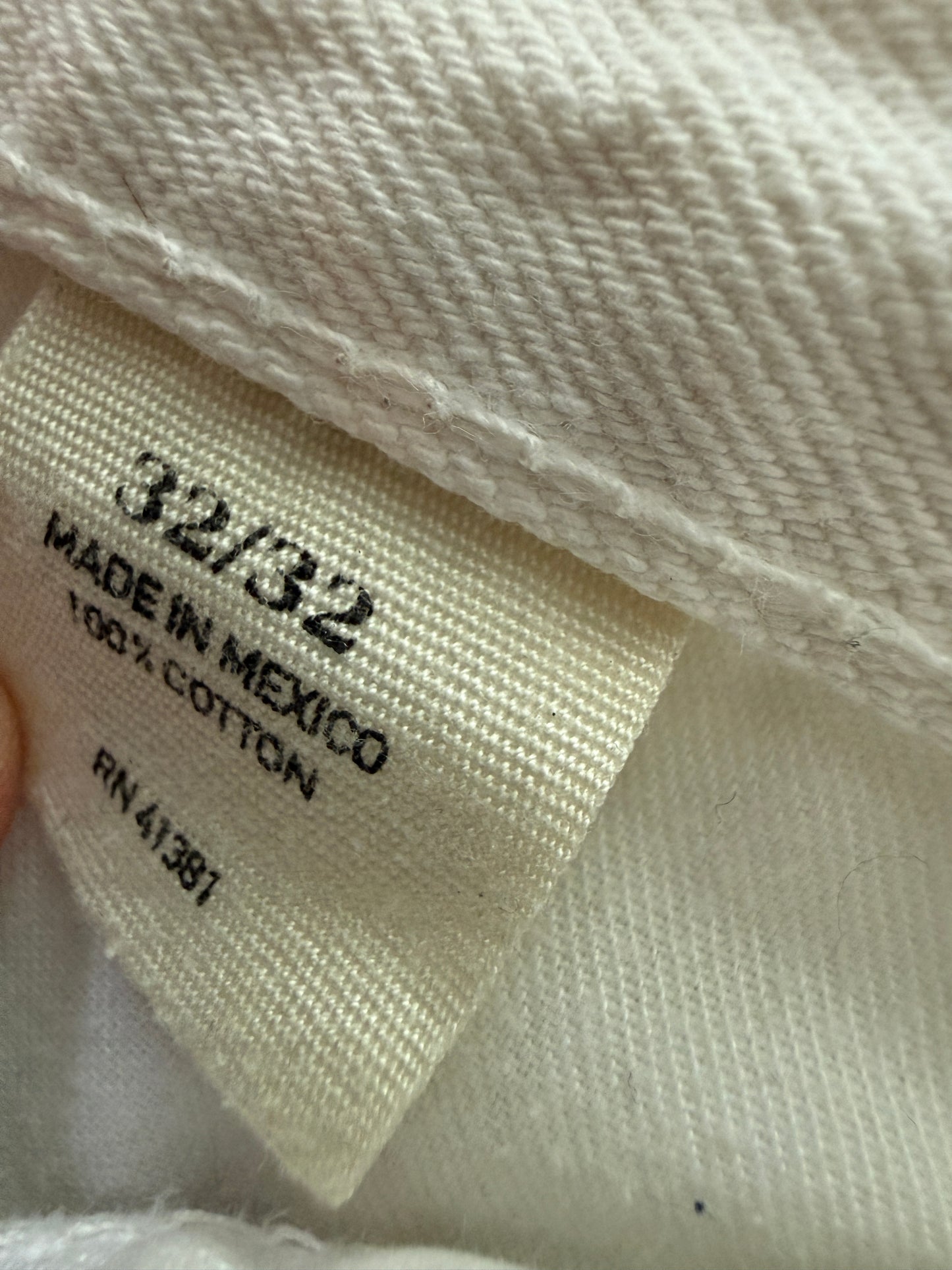 Polo Ralph Lauren white 018 Slim Straight distressed leg jeans 32 32