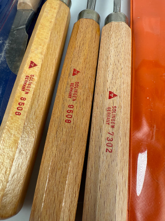 4 Solingen Carving Tools GERMAN made/Wood Craft Knives for Wood Carving