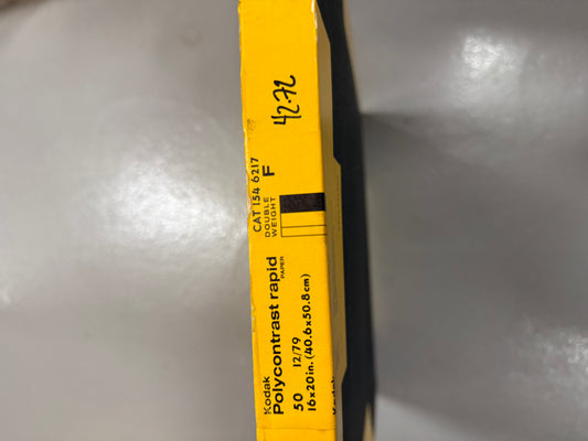 Kodak Polycontrast Rapid F Double weight Photo Paper 50 Sheets 16x20 inch