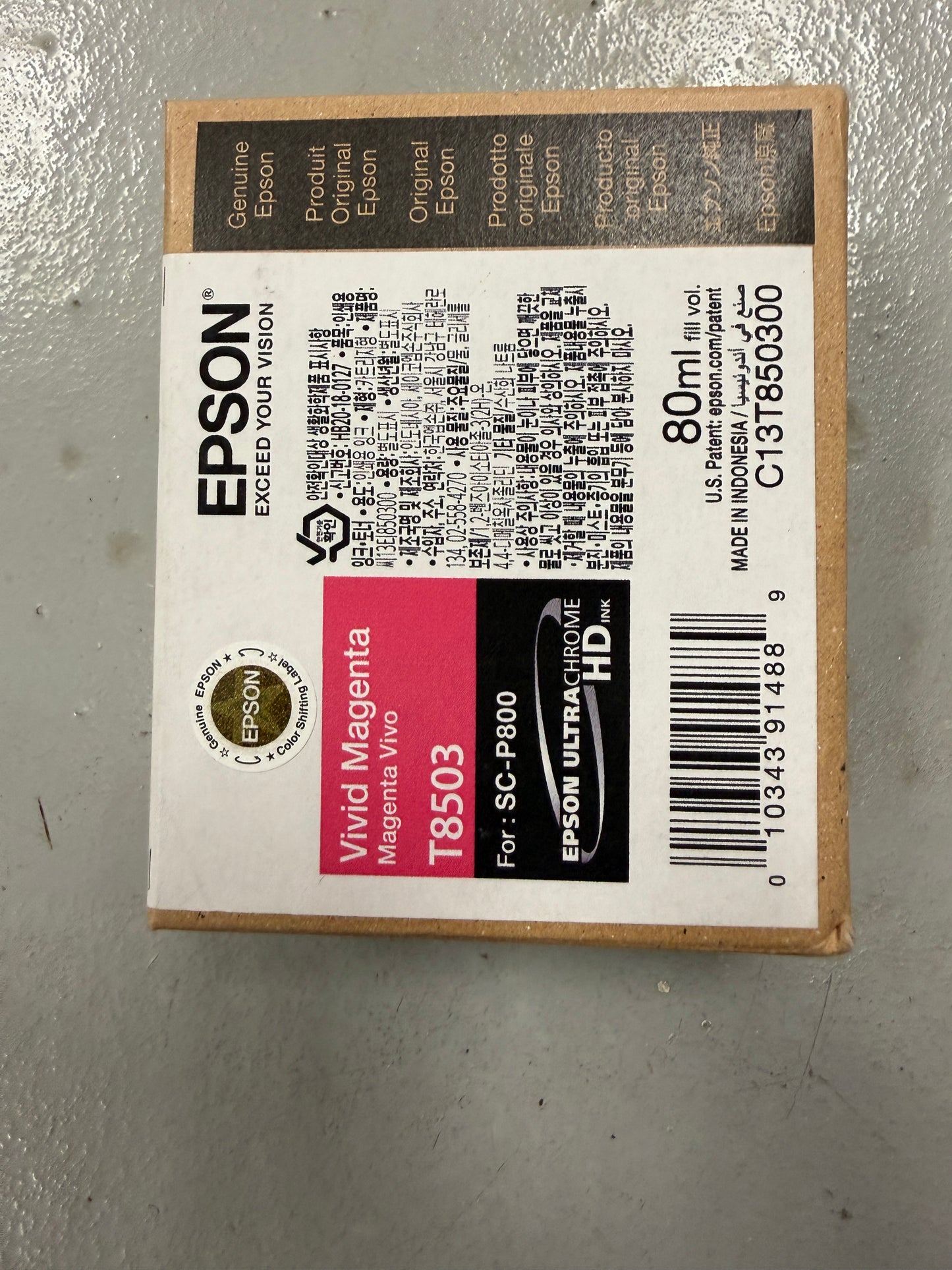 New Genuine Epson T8503 Vivid Magenta Ultra Chrome HD Ink SC-P800 Exp 2024