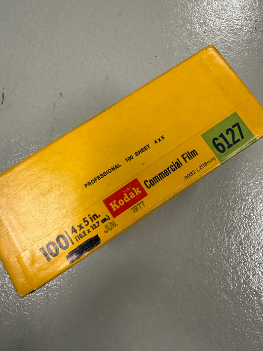 Expired 4x5 KODAK 6127 Commercial Large Format Film 100 Sheets 1977
