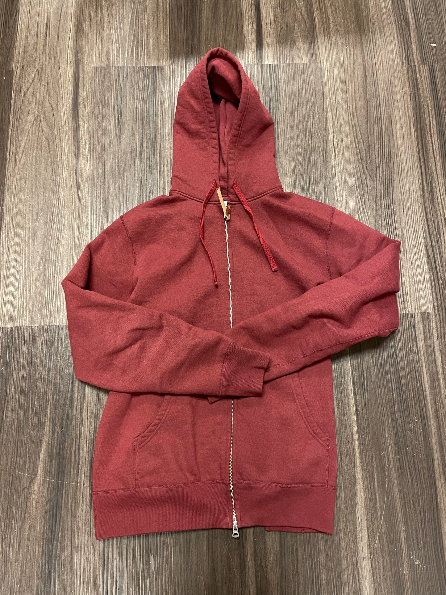 Iron Heart Ultra Heavyweight Loopwheel Zip Hoodie - Red Burgundy, Size L