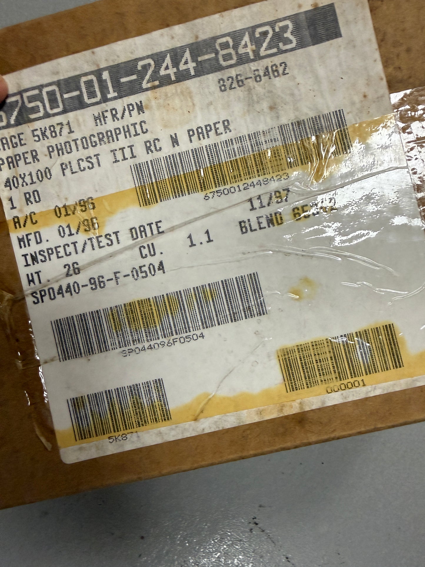 Kodak Polycontrast III RC medium weight N 40 inch x 100ft paper 2 roll
