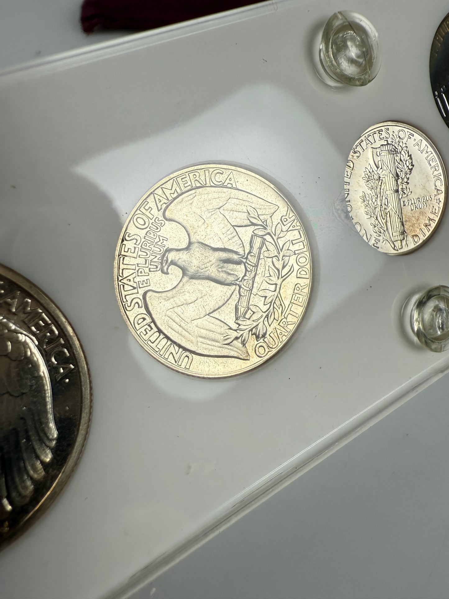 1942 US Mint Silver PROOF Set Gem Coins White Capital Holder Display Box