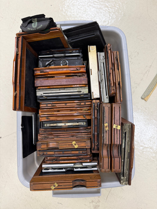 Large lot of Vintage Cut Film Holders wooden Premo, graflex, Kodak, etc