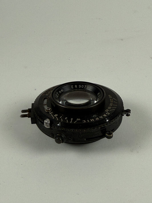Kodak Ektar 127mm f4.7 large format lens in shutter
