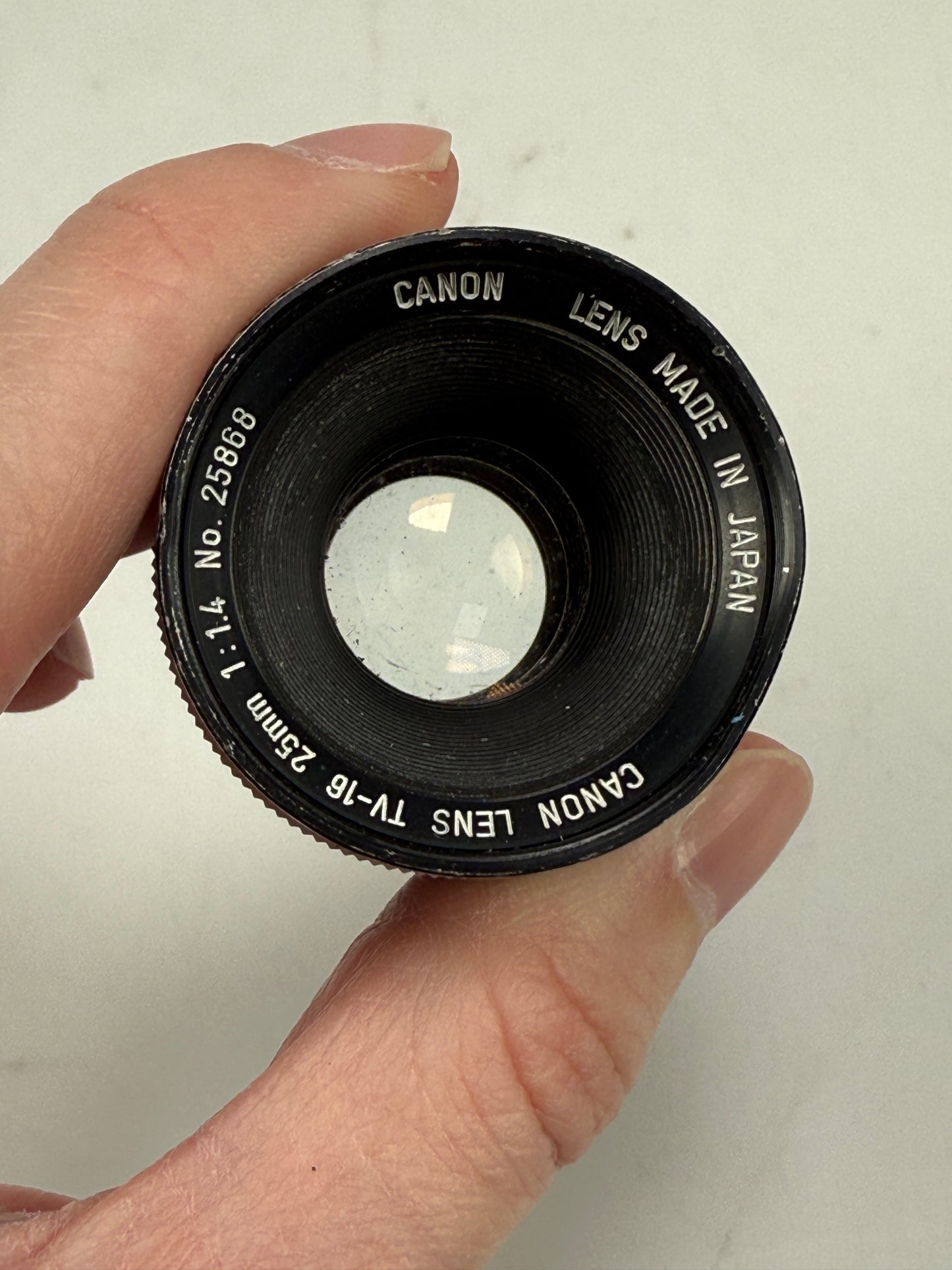 Canon TV-16 25mm f1.4 C mount Cinema lens