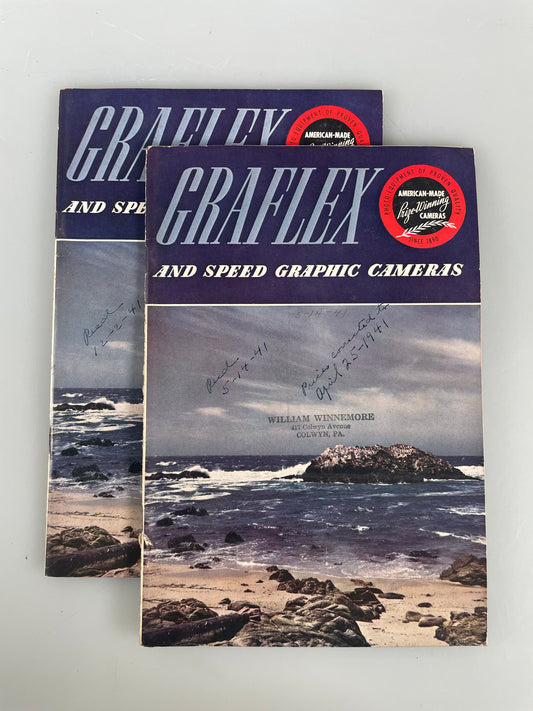 Graflex speed graphic Camera brochure advertising manual lot of 2