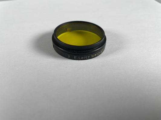 Leitz Leica Black A36 Yellow 2 Contrast Camera Lens Filter - Summitar push on 36mm