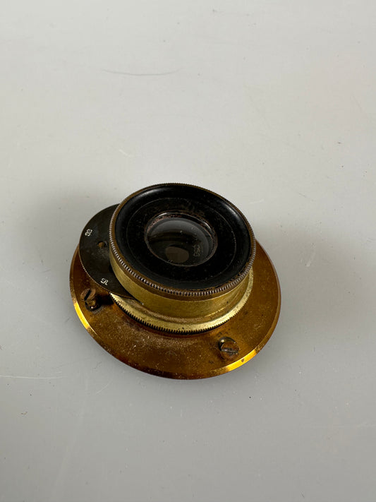 Brass Lens - J H Burkholder Wide Angle 5x8 Mansfield W/ TT&H Cooke flange