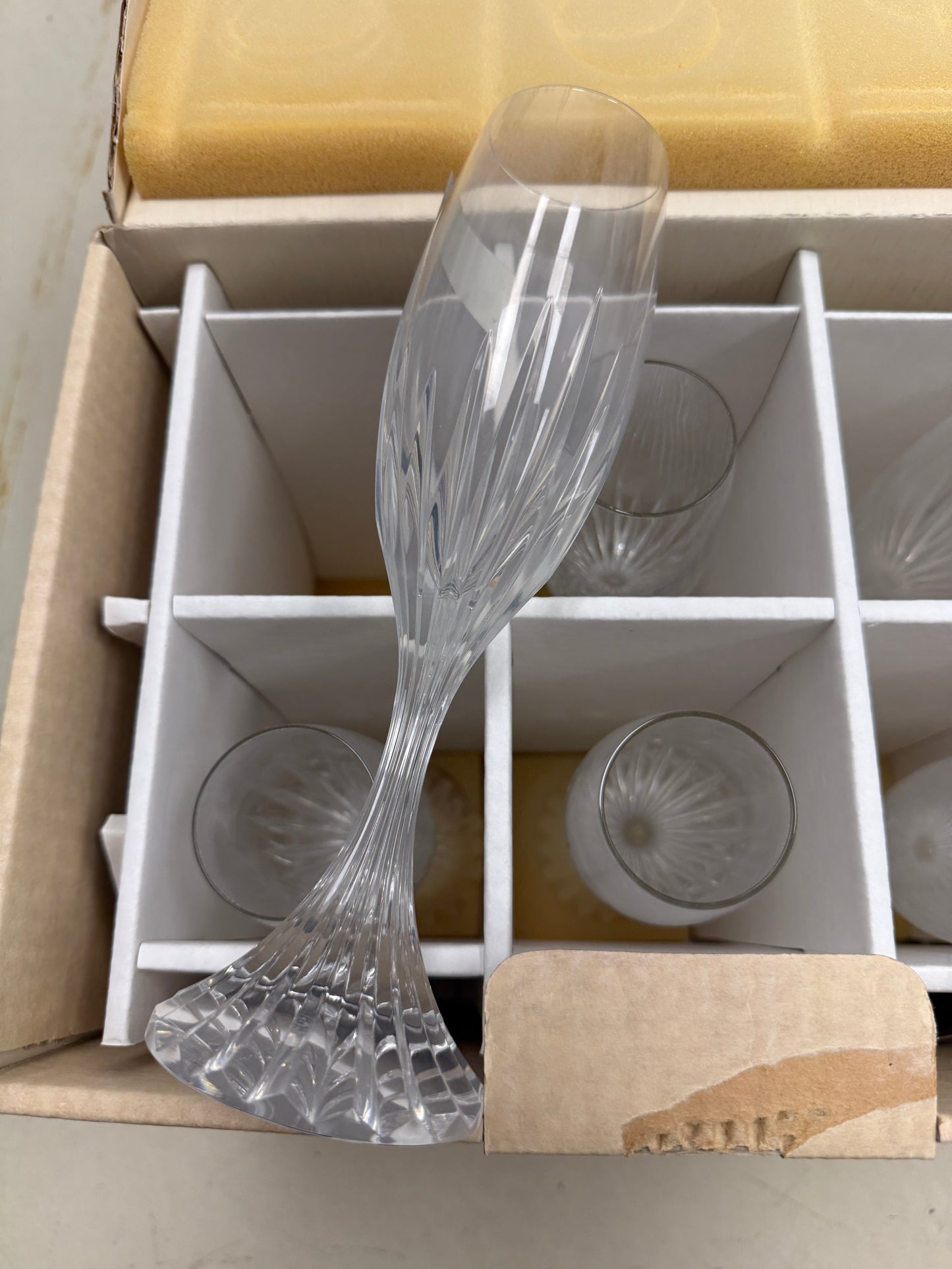 Baccarat Massena Champagne Flute 8 1/2 in set of 6 NOS