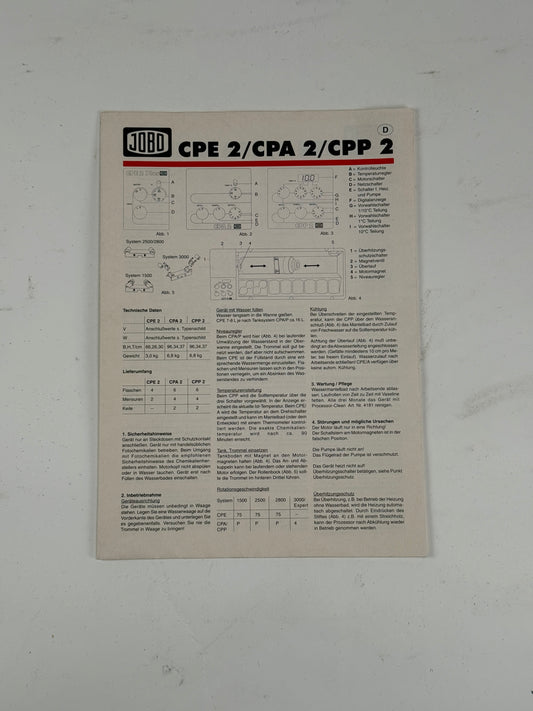 Jobo CPA2 CPP2 CPE2 User instruction manual