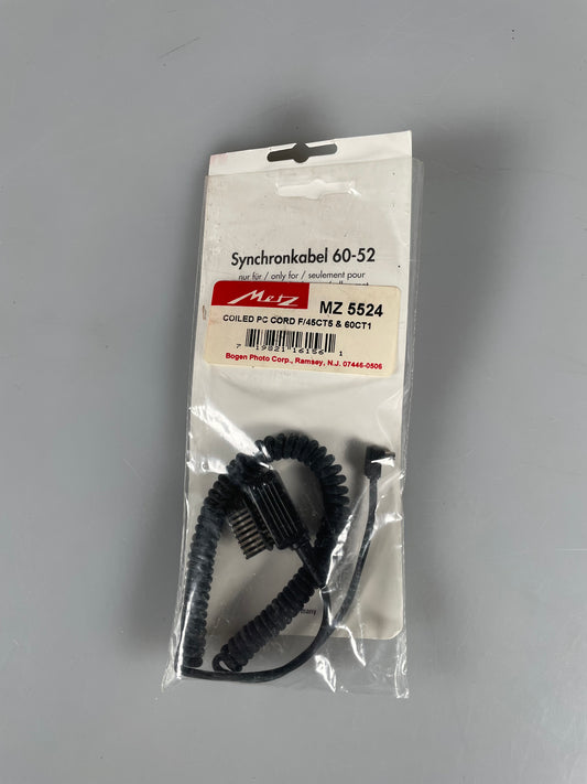 Metz 5524 Coiled PC Cord for 45 and Other Flashes 60-52 45CT, 60CT