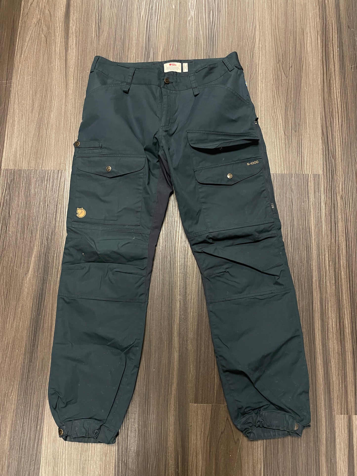 Fjallraven Trousers Mens G-1000 M Waist 33-34 Inseam Regular Navy Blue