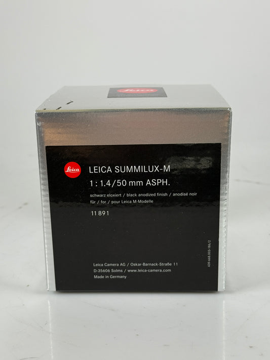 LEICA 50MM SUMMILUX-M F1.4 ASPH 6BIT BLACK LENS 11891